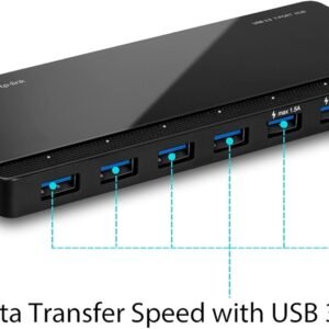 TP-LINK 7-Port USB 3.0 Hub, 5Gbps Transfer Rate with 12V/2.5A Power Adapter, 1-Meter USB 3.0 Cable, Plug and Play | UH700 - Image 2