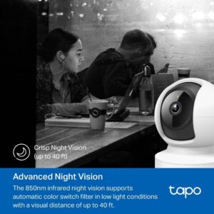 Tapo C202 1080P WiFi/Ethernet Camera Indoor Surveillance Camera with Person Detection Two-Way Audio Compatible with Alexa and Google Assistant for Baby/Pets - Image 6
